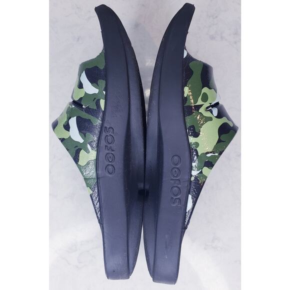 OOFOS Ooahh Green Camo Unisex Slides Sandals Men's US 8/ Wms. US 10/ EUR 41 - Picture 9 of 12